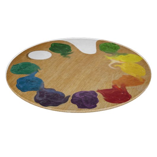 Künstlerisches Palette Farbrad Schneidebrett (Ecke)