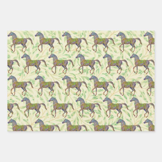 Künstlerisches Papier für Pferdewrapper im Grünbuc (Vorderseite 3)