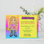 Künstlerisches Party Einladung (Stehend Vorderseite)