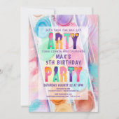 Künstlerisches Party Malerei Party Geburtstag Einladung (Vorderseite)