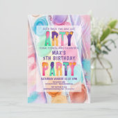 Künstlerisches Party Malerei Party Geburtstag Einladung (Stehend Vorderseite)