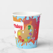 Künstlerisches Party Personalisiert Pappbecher (Rückseite)