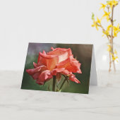 Künstlerisches Peach Orange Rosen Art Note Card Karte (Gelbe Blume)