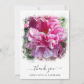 *~* Künstlerisches Peony Painting Dankeschön Karte (Vorderseite)