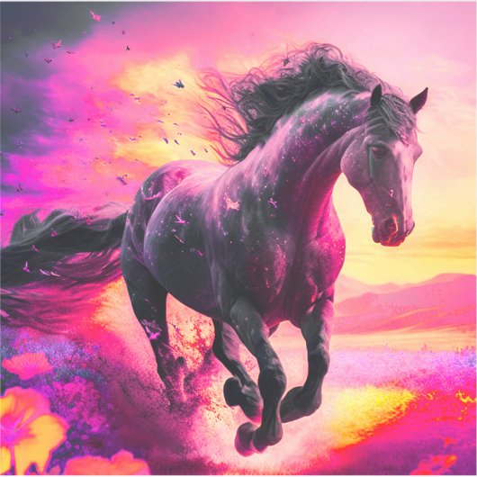 Künstlerisches Pferd Aufkleber (Vorderseite)