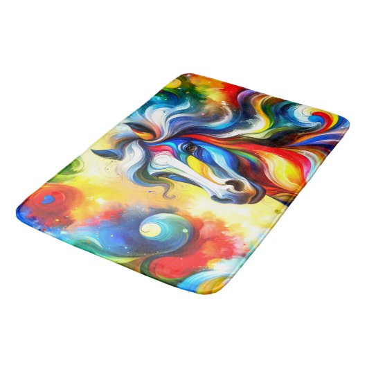 Künstlerisches Pferd Badematte (Schrägansicht)