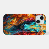 Künstlerisches Pferdeschlitten iPhone Hülle (Rückseite (Horizontal))