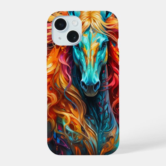 Künstlerisches Pferdeschlitten iPhone Hülle (Rückseite)