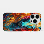 Künstlerisches Pferdeschlitten iPhone Hülle (Rückseite (Horizontal))