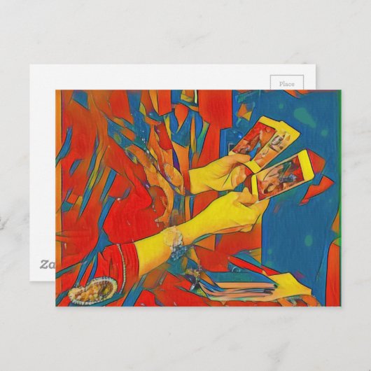 Künstlerisches Physisches Tarot Lesen Postkarte (Vorne/Hinten)