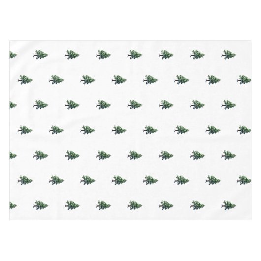 Künstlerisches Pine Tree Wasserfarbenes Muster Wei Tischdecke (Vorderseite (Horizontal))