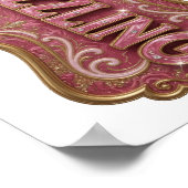 Künstlerisches Pink DAZZLING Grafikdesign Poster (Ecke)
