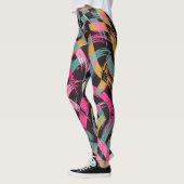 Künstlerisches Pinselstrichmuster Leggings (Links)