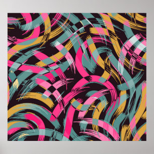 Künstlerisches Pinselstrichmuster Poster