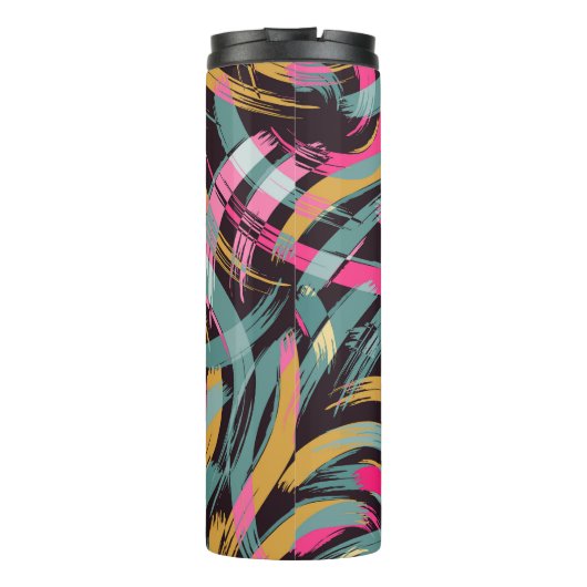 Künstlerisches Pinselstrichmuster Thermosbecher (Rückseite)