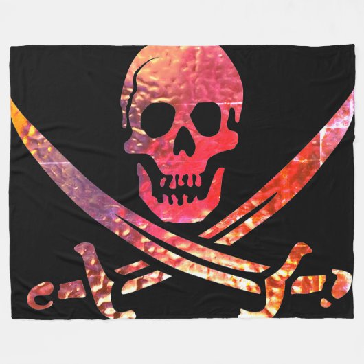 Künstlerisches Piratendesign Fleecedecke (Vorderseite (Horizontal))