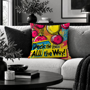 Künstlerisches Pop-Art-Weihnachtsschmuck-Akzentkis Kissen