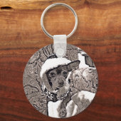 Künstlerisches Rendering von Chihuahua mit Hoodie Schlüsselanhänger (Vorderseite)