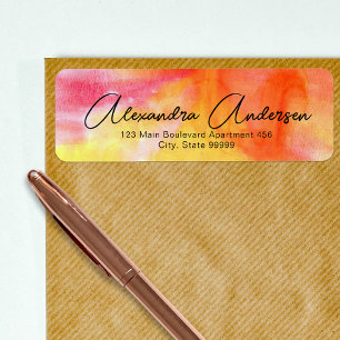 Künstlerisches Rosa Rot Orange Gelb Chic Schriftla