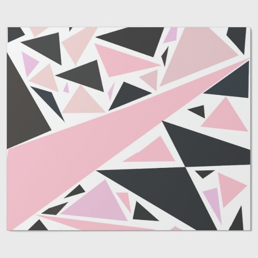 Künstlerisches rosa schwarzes abstraktes geschenkpapier (Flach)