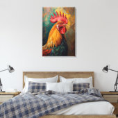 Künstlerisches Roster Portrait Vibrant Ölgemälde Leinwanddruck (Insitu (Schlafzimmer))