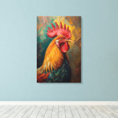 Künstlerisches Roster Portrait Vibrant Ölgemälde Leinwanddruck (Insitu (Holzboden))