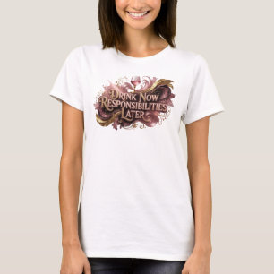 Künstlerisches Rot TRINKE JETZT VERANTWORTUNGEN SP T-Shirt