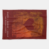 Künstlerisches Rotes Herz Zeichne Weihnachten Geschirrtuch (Horizontal)