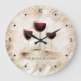 Künstlerisches Rotwein-Trio Gourmet-Küche Große Wanduhr