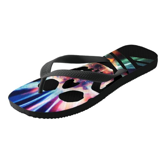 Künstlerisches Schädeldesign Badesandalen (Schrägansicht)