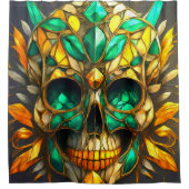 Künstlerisches Schädeldesign Duschvorhang (Vorderseite)