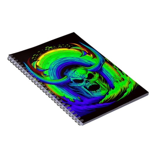 Künstlerisches Schädeldesign Notizblock (Rechte Seite)