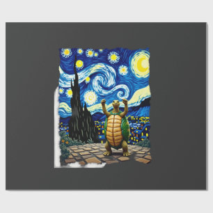 Künstlerisches Schildkröten-Shirt Sternennacht-Sch Geschenkpapier