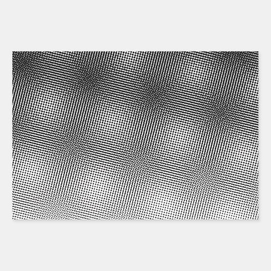 Künstlerisches Schwarz-Weiß-Moiré-Muster Geschenkpapier Set (Vorderseite 3)