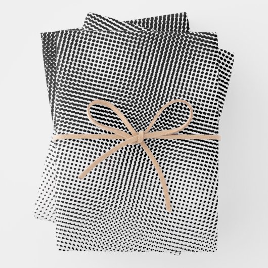 Künstlerisches Schwarz-Weiß-Moiré-Muster Geschenkpapier Set (Beispiel)