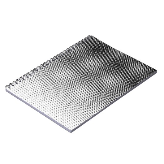 Künstlerisches Schwarz-Weiß-Moiré-Muster Notizblock (Linke Seite)