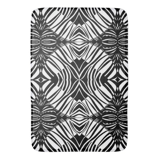 Künstlerisches Schwarz-Weiß-Muster Badematte (Vorderseite Vertikal)