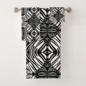 Künstlerisches Schwarz-Weiß-Muster Badhandtuch Set (Insitu)