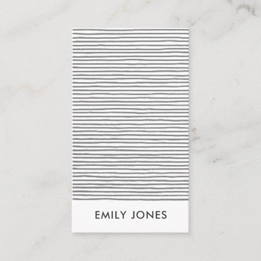 KÜNSTLERISCHES SCHWARZ-WEISS SKETCH-STRIPED LINE P VISITENKARTE (Vorderseite)