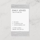 KÜNSTLERISCHES SCHWARZ-WEISS SKETCH-STRIPED LINE P VISITENKARTE (Rückseite)