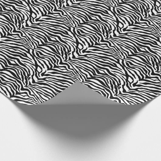 Künstlerisches Schwarz-weißes Funky Zebra Druckmus Geschenkpapier (Ecke)