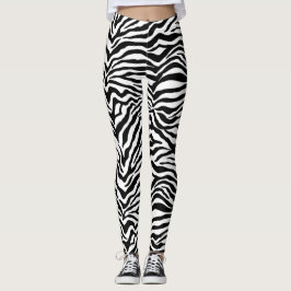 Künstlerisches Schwarz-weißes Funky Zebra Druckmus Leggings