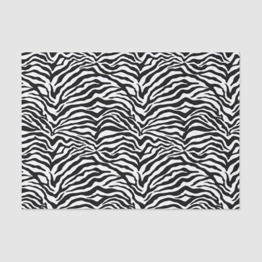 Künstlerisches Schwarz-weißes Funky Zebra Druckmus Seidenpapier (Vorderseite)