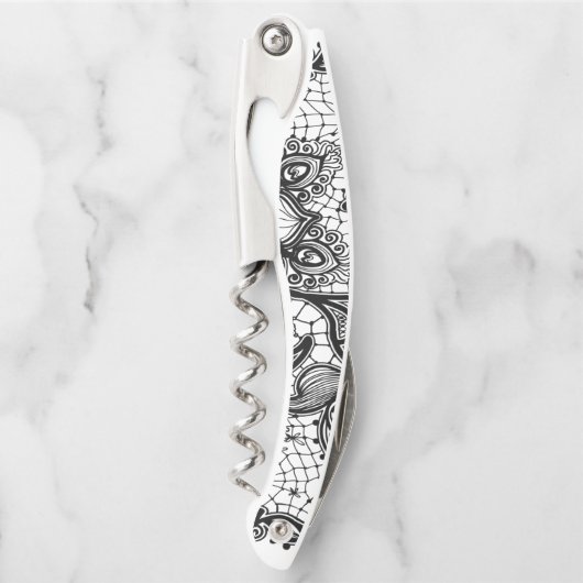 Künstlerisches schwarzes u. weißes kellnermesser (Vorderseite)