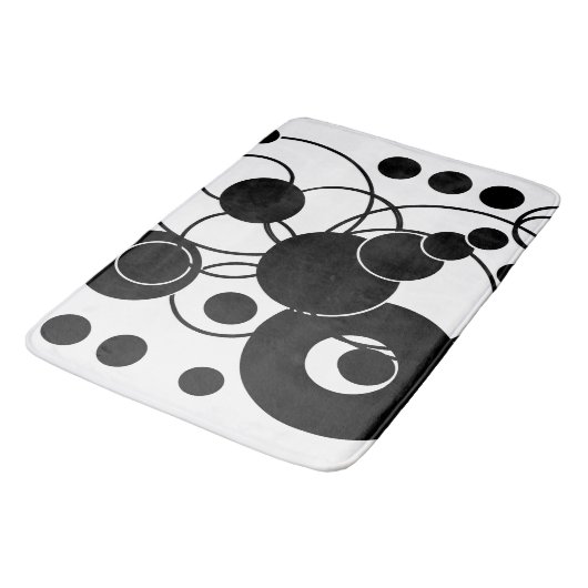 Künstlerisches Schwarzweiss-abstraktes Badematte (Schrägansicht)