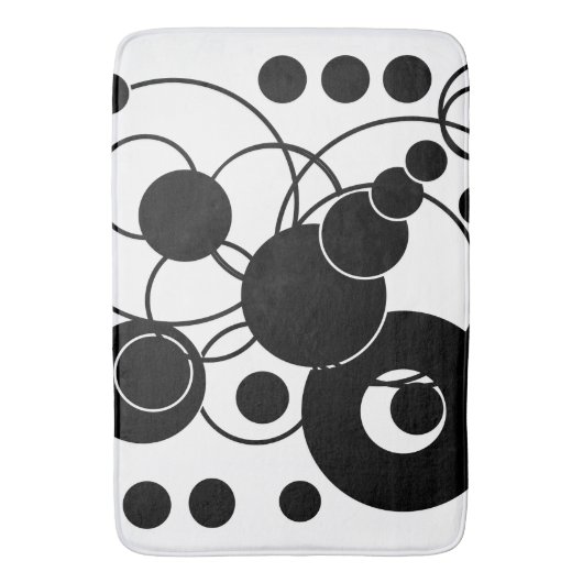 Künstlerisches Schwarzweiss-abstraktes Badematte (Vorderseite Vertikal)