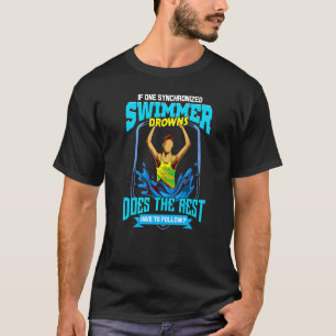 Künstlerisches Schwimmbecken Synchro Schwimmer Kle T-Shirt
