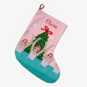 Künstlerisches Schwimmen Illustration Schwimmen Großer Weihnachtsstrumpf (Vorderansicht (hängend))