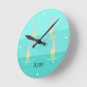 künstlerisches Schwimmen Runde Wanduhr (Winkel)