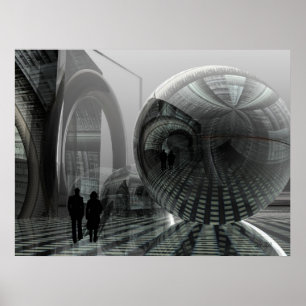 Künstlerisches Science-Fiction-Poster "Walking in  Poster